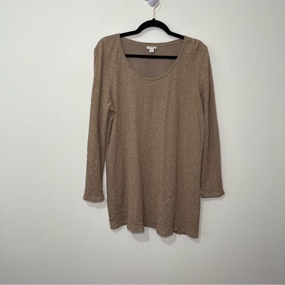 J. Jill Pure Jill women’s Beige Crinkle texture long sleeve Tunic in size M - Picture 1 of 6